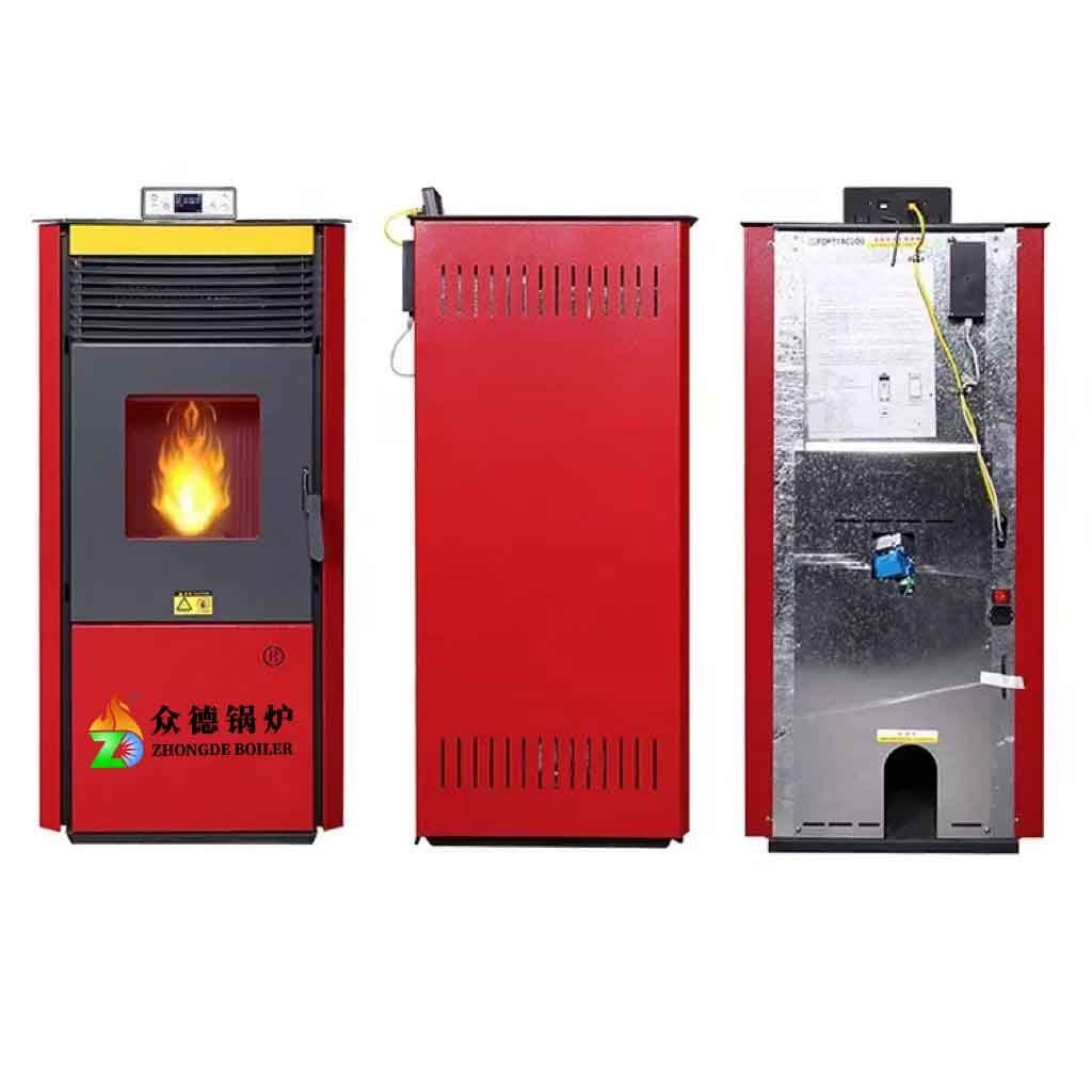 ZHONGDE HIGH QUALITY stove fireplace biomass pellet fired boiler home/domestic heating pellet burning stove for sale