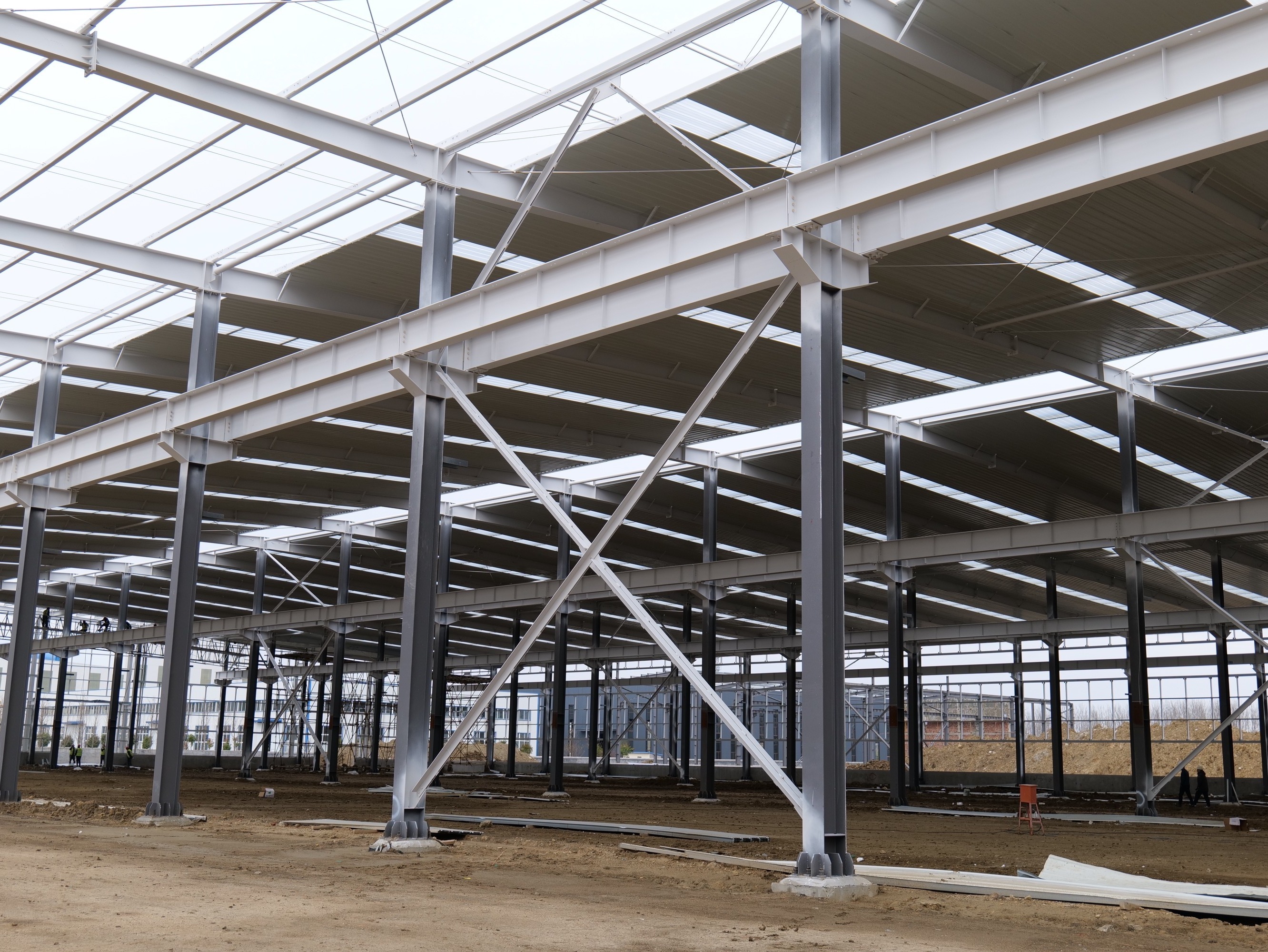 Industrial shed steel frame building h beam used prefab warehouse for sale