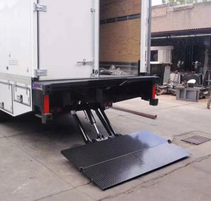 Steel type cargo truck hydraulic tail gate  plate vehicle tail lift board for loading goods