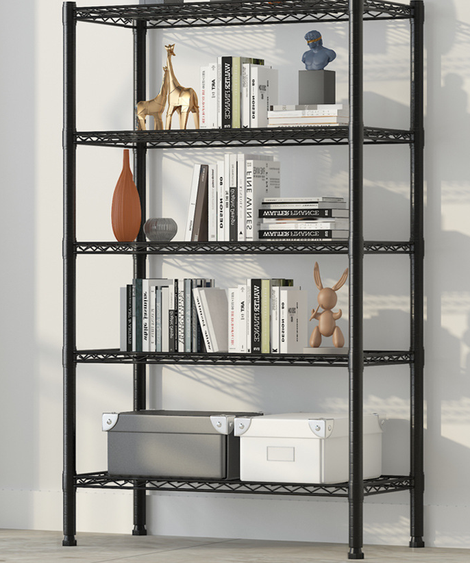 Durable Metal Wire Shelving Chrome plated wire shelves 5 Layer Adjustable industry metal storage shelf