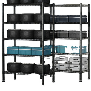 Durable Metal Wire Shelving Chrome plated wire shelves 5 Layer Adjustable industry metal storage shelf