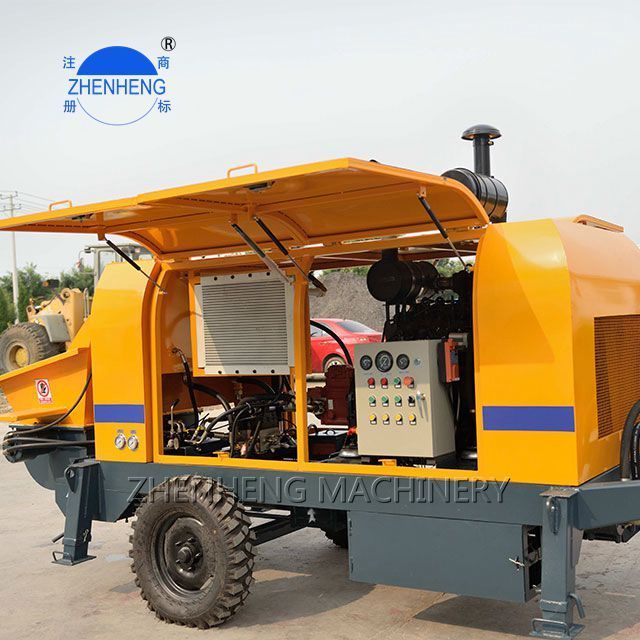 Diesel Portable Towable Chinese Pumps Skid Steer Line Blangladesh Price Concrete Pump Trailer Stationary Electric Static