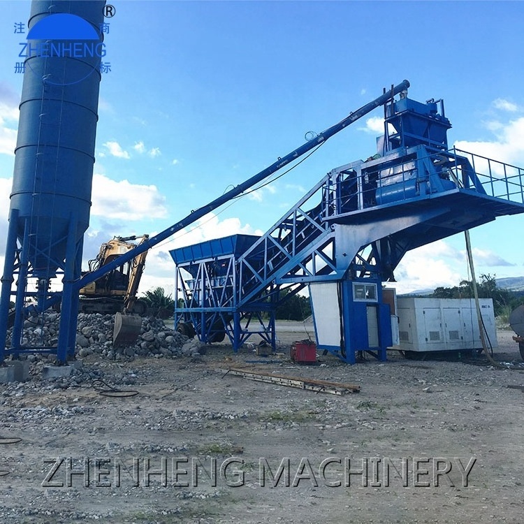 60m3 Portable Automatic Dry Trailer Mixer Ready Mix Small Mixing Plants Mobile Concrete Batching Plant Price Cost For Sale