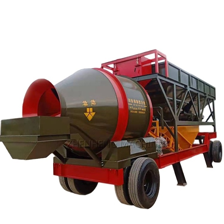 60m3 Portable Automatic Dry Trailer Mixer Ready Mix Small Mixing Plants Mobile Concrete Batching Plant Price Cost For Sale