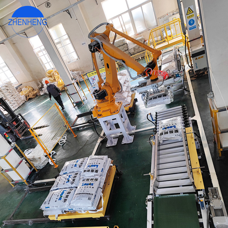 Zhenheng OEM Full Automatic Robot Palletilizer Packing Line Palletizering Robotic Box Case Cement Bags  Palletizer Machine