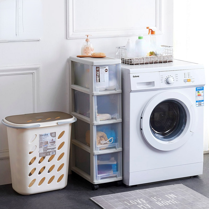 Home kitchen shelf with wheels removable crevice snack storage cabinet plastic drawer storage cabinet