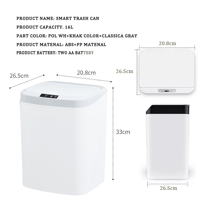 Intelligent Automatic Bin Home Smart Trash Can t3 slim touchless plastic bins recycling waste bins