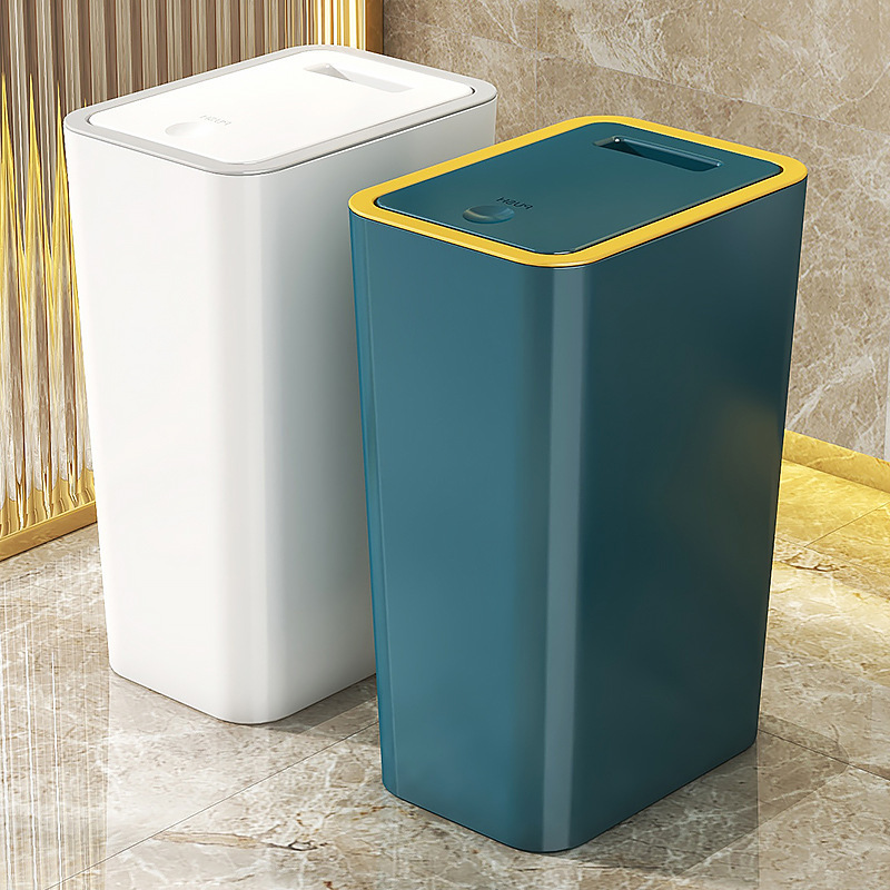 Hot square slit kitchen press type plastic trash bin recycling bin waste bin trash can with lid