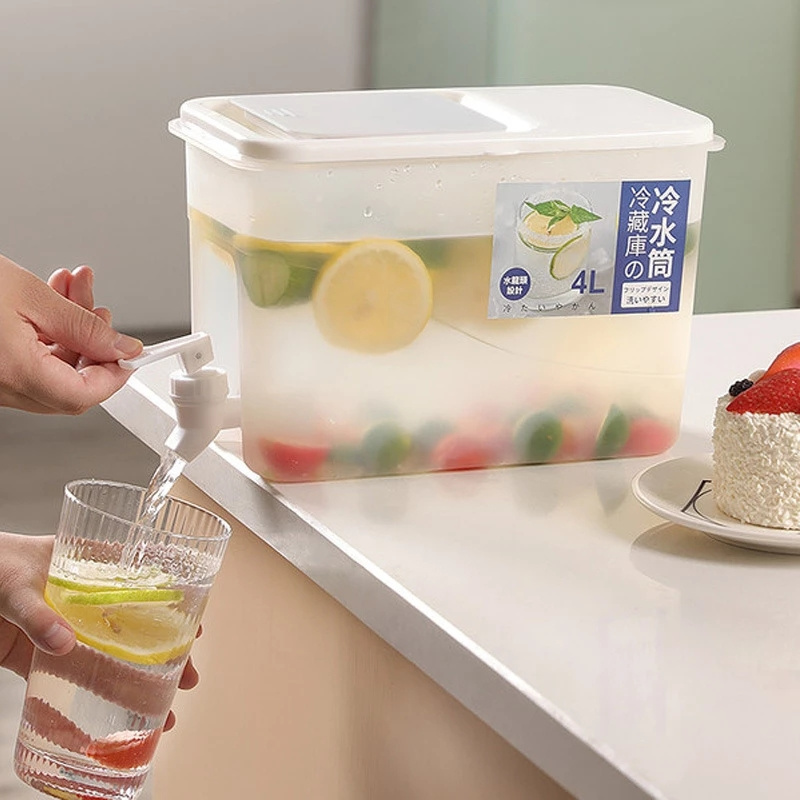 3.5L Ice Water Dispenser Cold Kettle with Faucet Refrigerator Fruit Teapot Cool Summer Soak Fridge Box Lemon Bottle Kettle