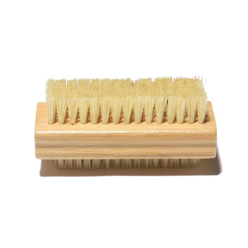 Two-side Firm Nature Wooden Sisal Scrub Bamboo Nail Cleaning Nail Brush  for Toes and Nails