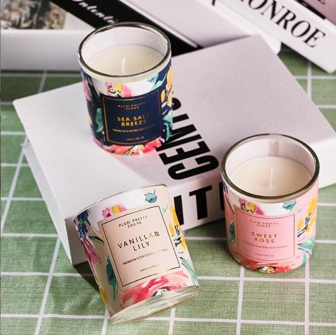 Creative painting ceramic cup scented candle gift home decor custom candle jar scented soy wax candles