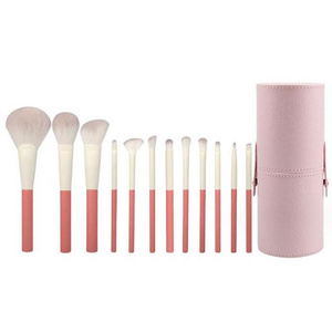 12 Pcs Makeup Brushes Professional Green Pink High Gloss Powder Blush Makeup Brushes Set