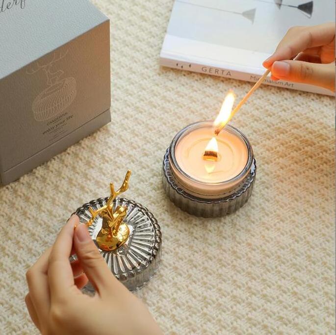 Wholesale luxury Deer Aromatherapy Candle scented candles Creative soy wax decoration gift fragrance candle gift box