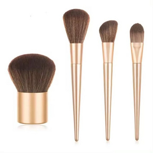 4pcs Luxury Rose Gold New Popular High Quality Best Private Label Logo Makeup Brush Sets Wholesale Kabuki Brush