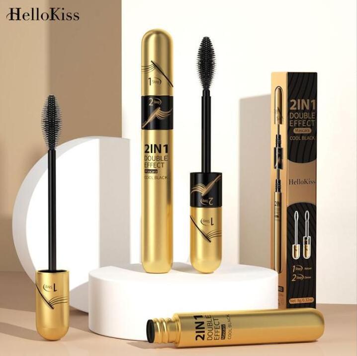 Professional Cosmetics 2 In 1 Makeup Mascara natural organic waterproof eyelash mascara 4D Double Head Mascara