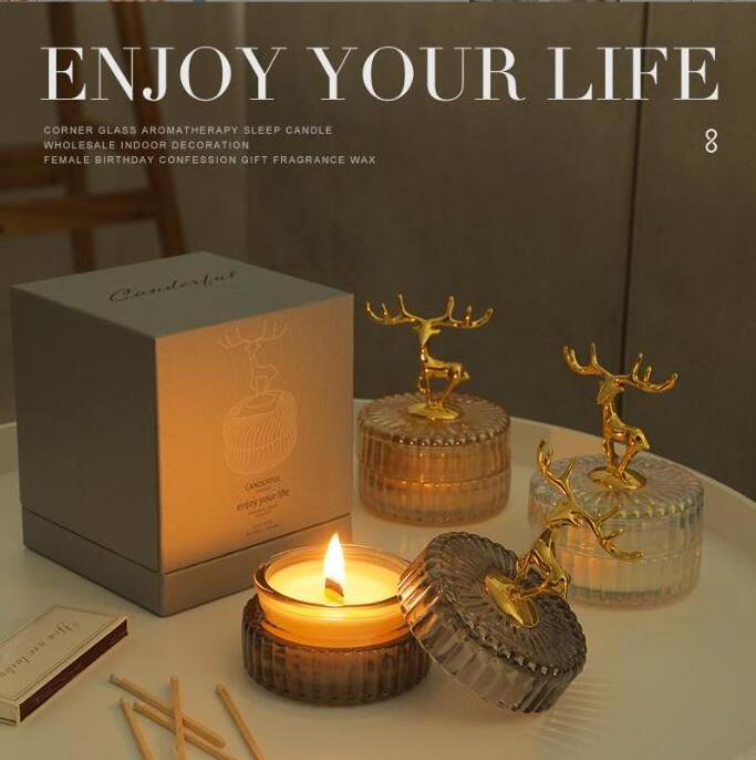 Wholesale luxury Deer Aromatherapy Candle scented candles Creative soy wax decoration gift fragrance candle gift box