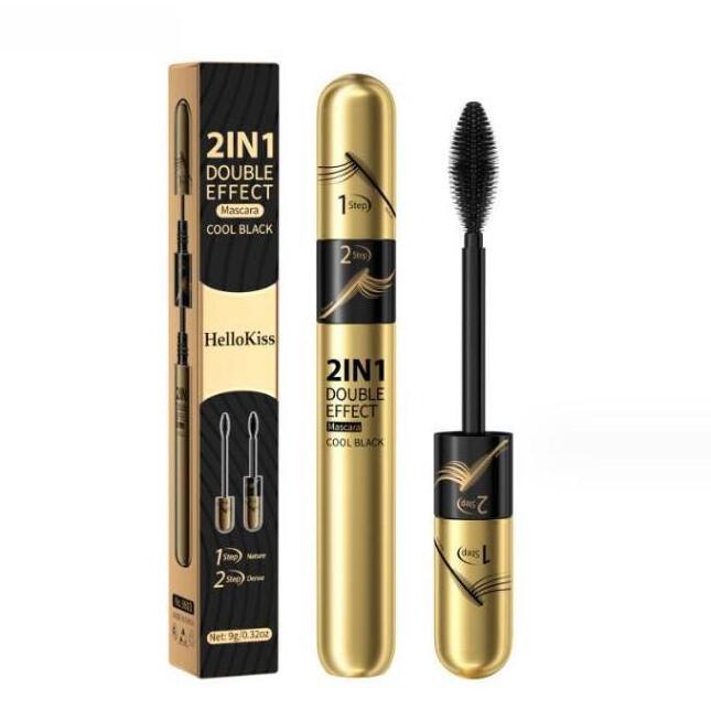 Professional Cosmetics 2 In 1 Makeup Mascara natural organic waterproof eyelash mascara 4D Double Head Mascara