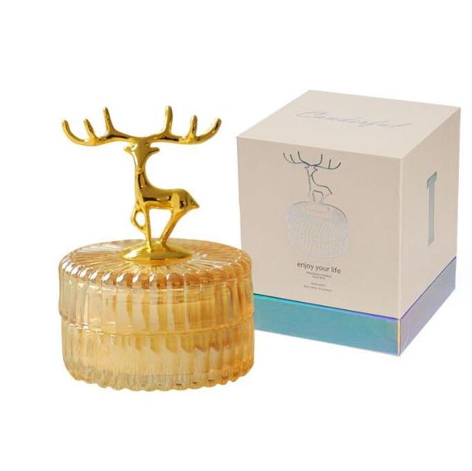 Wholesale luxury Deer Aromatherapy Candle scented candles Creative soy wax decoration gift fragrance candle gift box