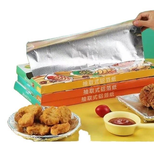 embossed pop-up foil Baked tin removable Aluminium foil for oven baking tin foil 30cm disposable aluminum Sheets