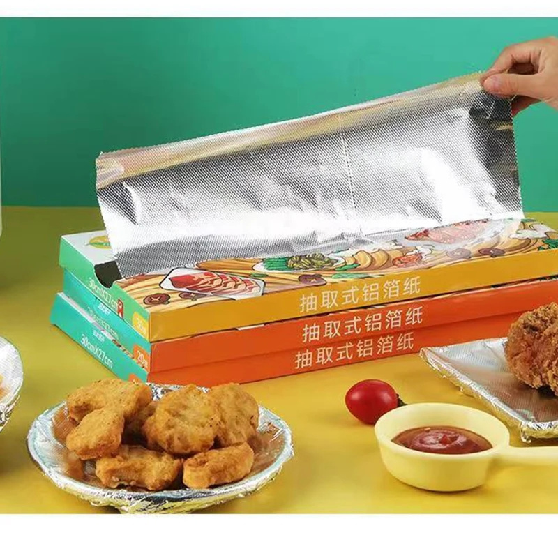 embossed pop-up foil Baked tin removable Aluminium foil for oven baking tin foil 30cm disposable aluminum Sheets