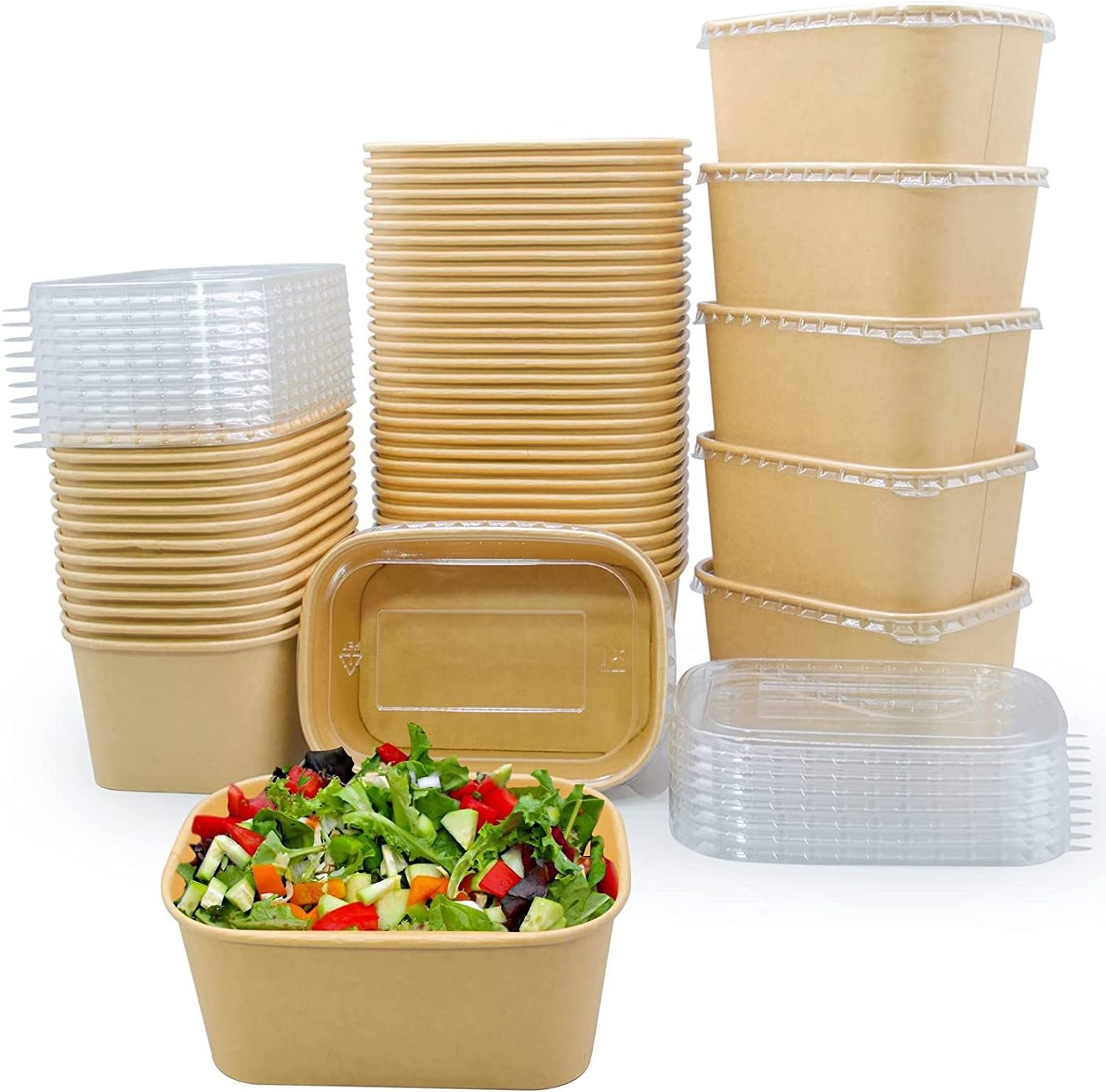 Takeaway Fast Food Bag Box Custom Restaurant Disposable Take Away To Go Packaging Container Kraft Lunch Paper Box