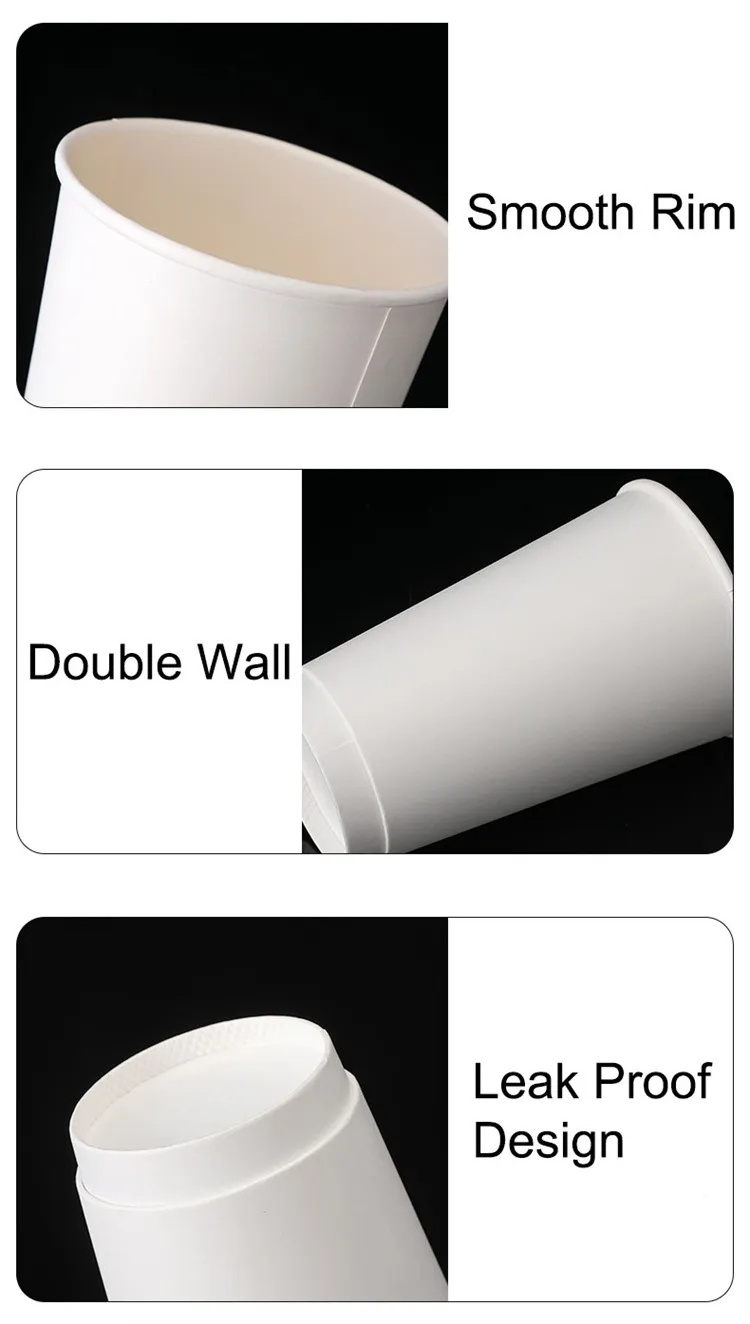 Wholesale 8/14/16 Oz Customized Logo Eco-Friendly Coating Paper Cup Disposable Coffee Cups With Lid For Paper Pack