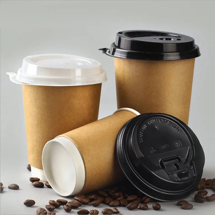 Wholesale 8/14/16 Oz Customized Logo Eco-Friendly Coating Paper Cup Disposable Coffee Cups With Lid For Paper Pack