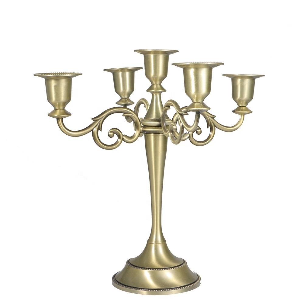 European style Gold Wedding Party centerpieces 3 Arms 5 Arms Wedding Metal Candle Holder Home Decor Candelabra