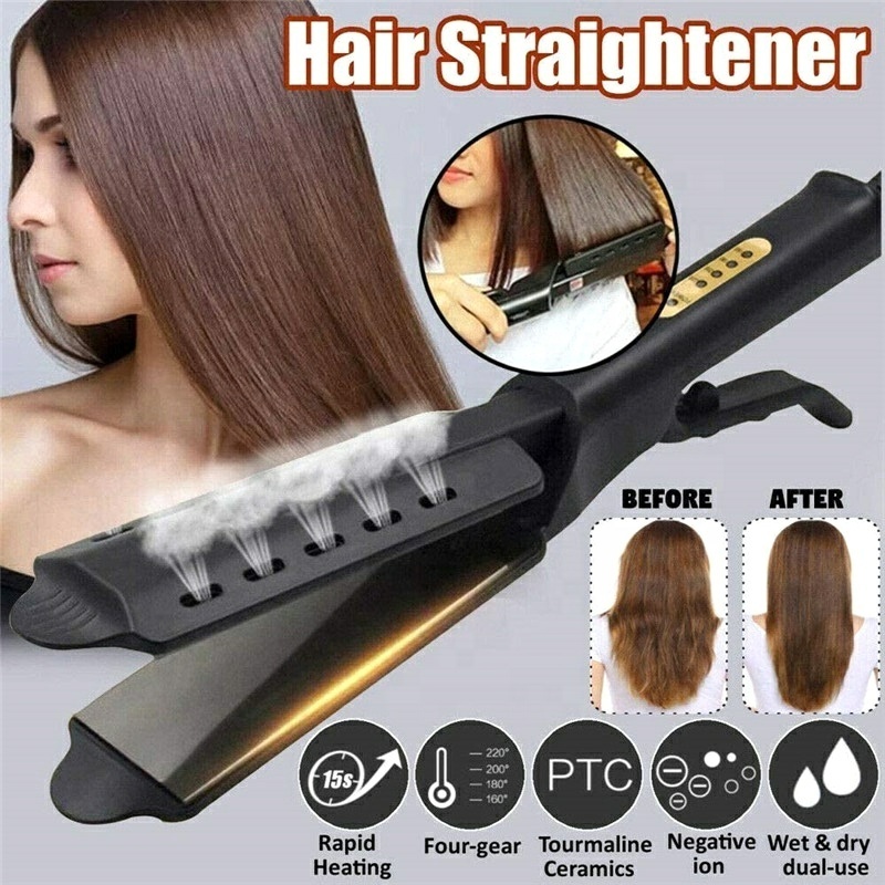 Widen panel Hair Straightener Four-gear temperature adjustment Ceramic Tourmaline Ionic Flat Iron Hair Straightener For Women