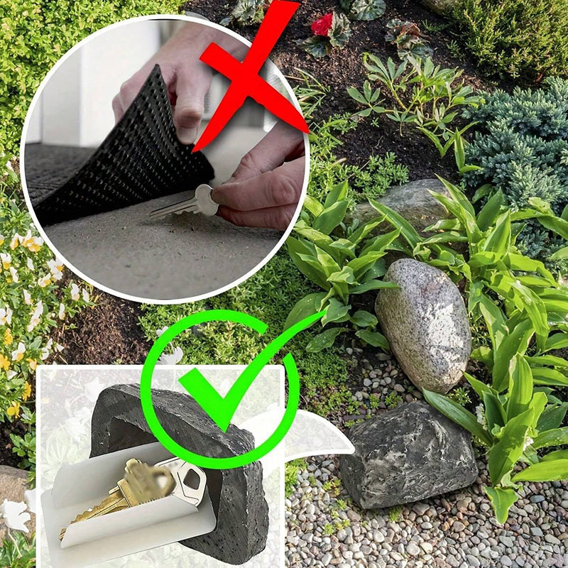 Safewell Outdoor Garden Or Yard Stone Rock Key Safe Hide A Spare Key Rock Key Hider