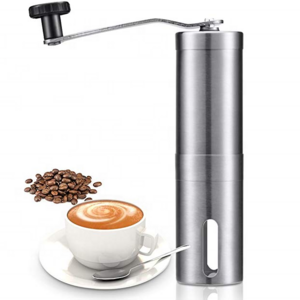 Manual Coffee Grinder Portable Hand Coffee Bean Mill with Ceramic Adjustable Knob Setting Stainless Steel Coffee Grinder