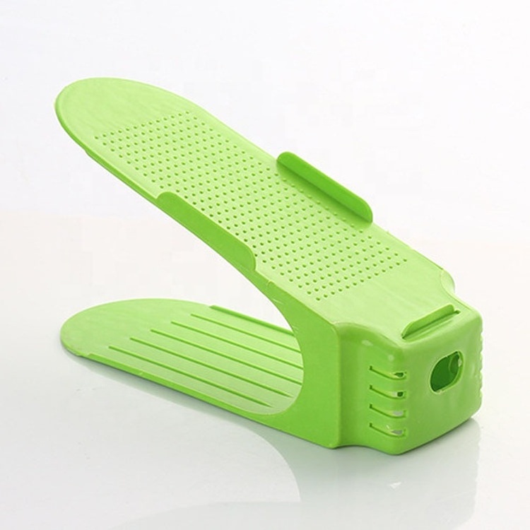 Quality Assurance New Design Adjustable Plastic Double-layer Shoe Rack