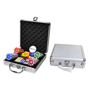 Custom logo Factory Professional Casino Chip 100- 500pc Poker Box Game Set Eva Hard Chip Case