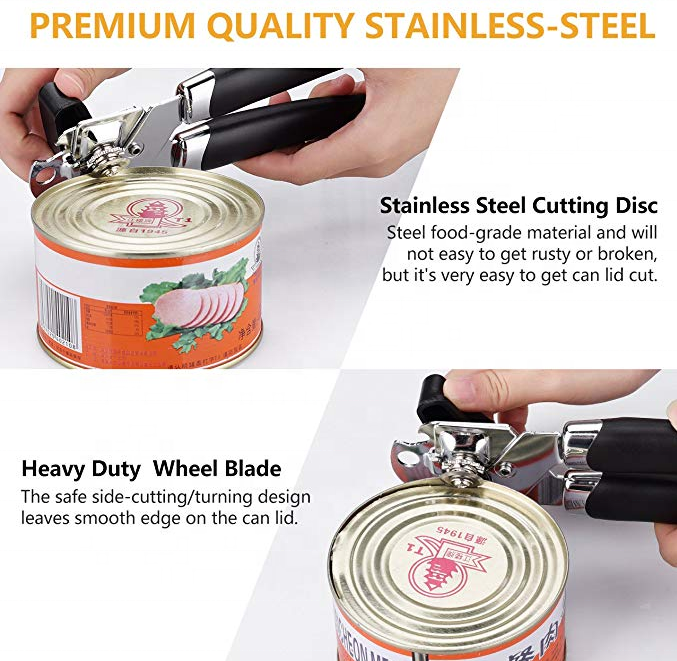 3 in 1 Versatile Heavy Duty Stainless Steel Sharp Blade Smooth Edge Tin Beer Bottle Jar Safety Manual Can Opener