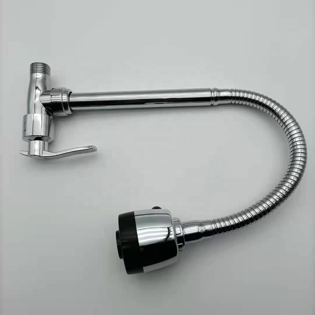 Factory price OEM kitchen sink tap single hole single handle cold water pull out faucet wall mounted zinc body kitchen faucet