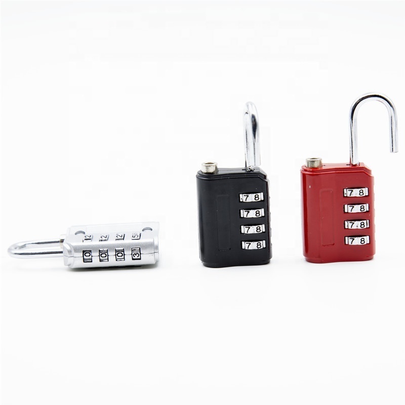 Wholesale customized 4 Dial Digit Number Code Password Padlock Security Travel Safe Luggage Lock Combination Lock Mini bag lock