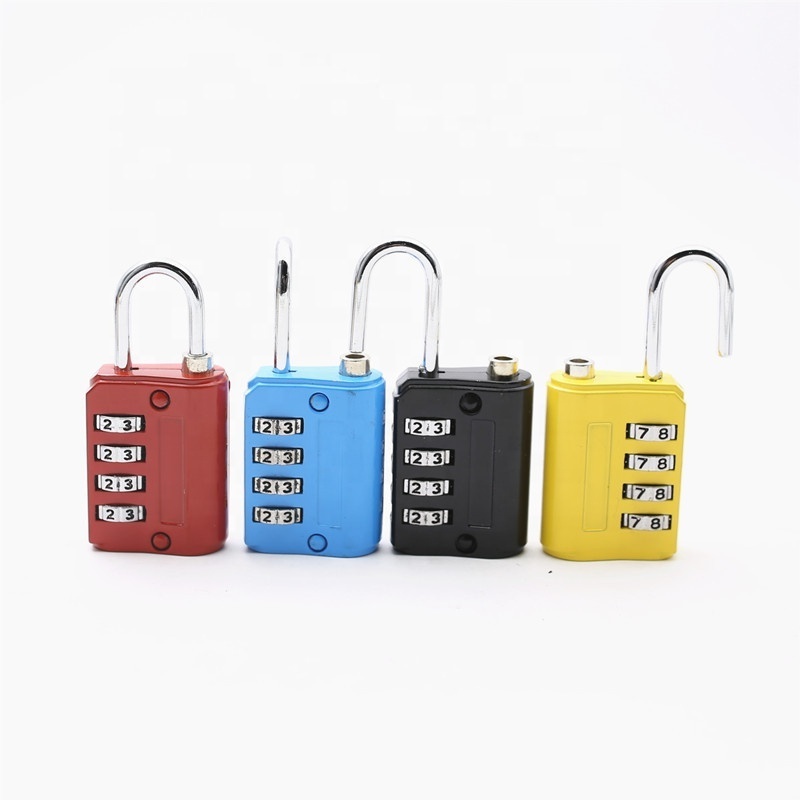 Wholesale customized 4 Dial Digit Number Code Password Padlock Security Travel Safe Luggage Lock Combination Lock Mini bag lock