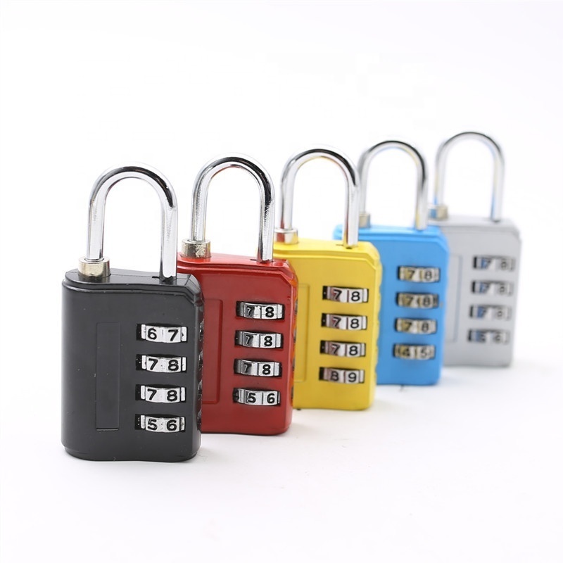 Wholesale customized 4 Dial Digit Number Code Password Padlock Security Travel Safe Luggage Lock Combination Lock Mini bag lock