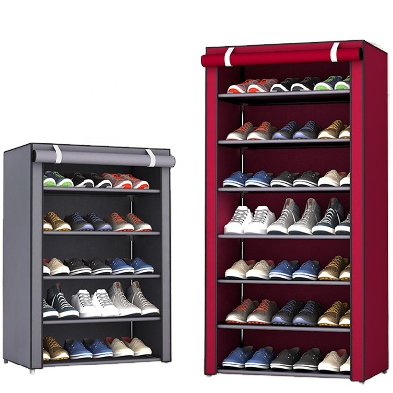 4/5/6/8Tiers Standing Shoe Cabinet Home Storage Shoe Organizer Fabric Shoe Racks With Nonwoven Dustproof Cover