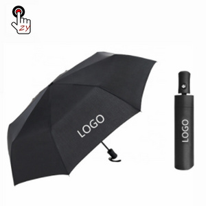 Custom Logo Automatic Open Double Canopy Large Black Golf Umbrella Paraguas Promotion Double Layer Golf Umbrella With Logo