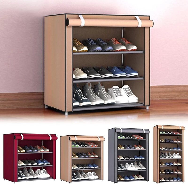 Tiers Shoe Rack Shoe Storage Organizer Cabinet Tower with Non-Woven Fabric Cover