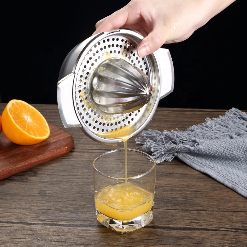 lemon juicer Hand citrus juicer stainless steel  lemon squeezer juicer  with Bowl Storage Container