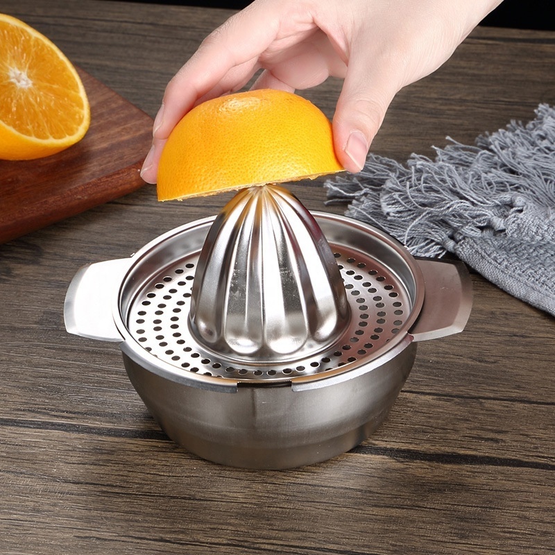 lemon juicer Hand citrus juicer stainless steel  lemon squeezer juicer  with Bowl Storage Container