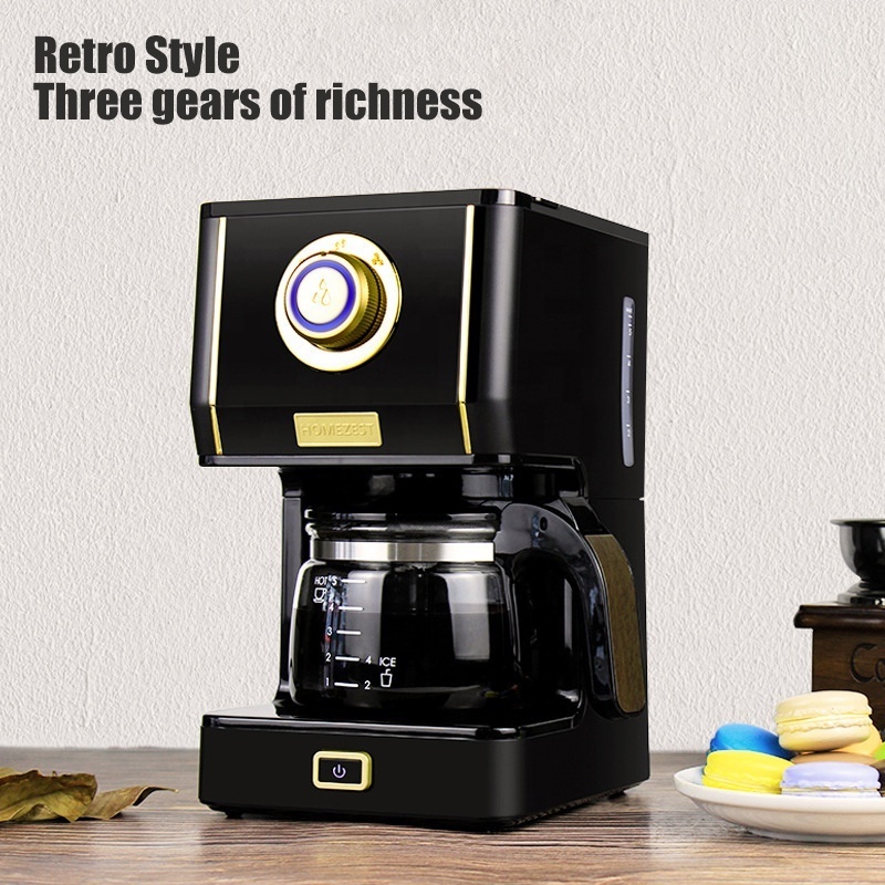 Retro Style Espresso Coffee Maker American Coffee Machine Cappuccino Automatic Expresso Maker with pot