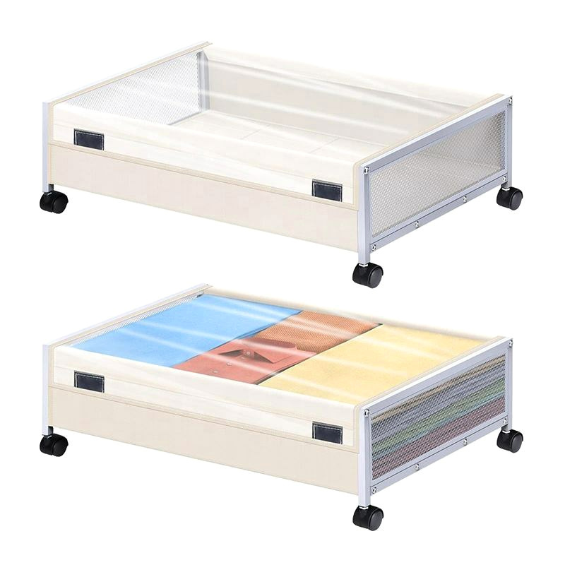 Wheeled moving dustproof storage box under the bed storage rack under the bed storage rack