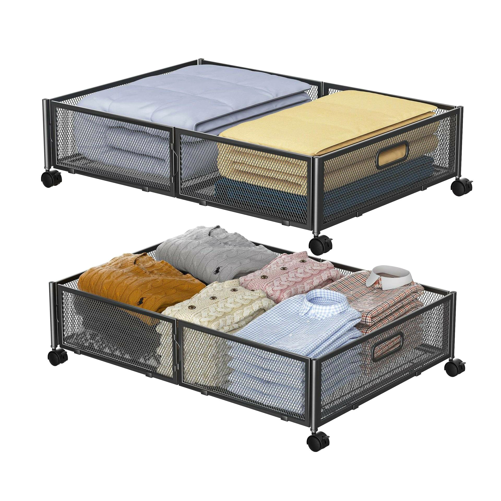 Wheeled moving dustproof storage box under the bed storage rack under the bed storage rack