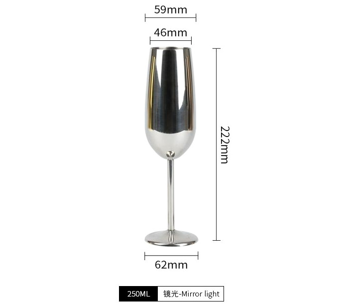 Gold stemless Stainless Steel metal bulk Wedding Party Birthday Champagne Glass Flutes Glasses