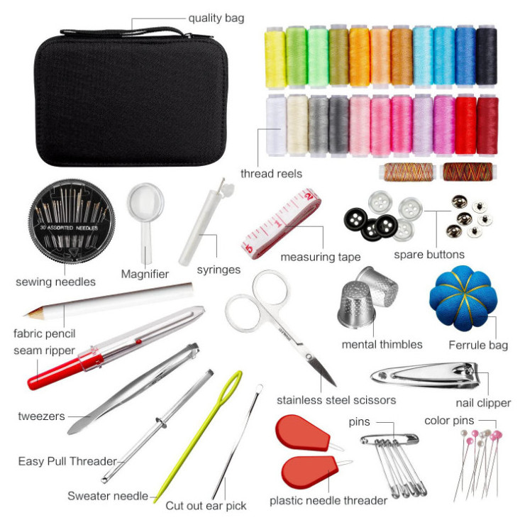 98pcs set Portable Sewing Box Supplies Accessories Tools Kit Cotton Thread  Case Beginner Embroidery Kits for Home