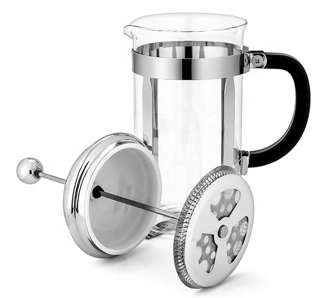 Wholesale Manufactures Top Seller Custom Made Logo Household Tea Coffee Maker Borosilicate Glass French Press