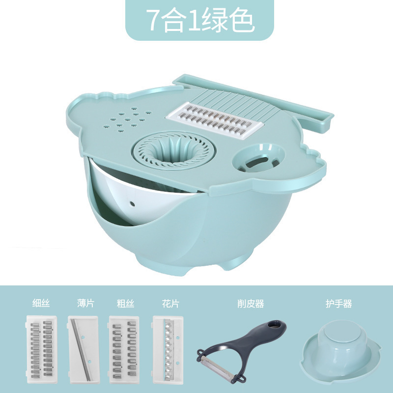 Hot sale Multifunctional Vegetable & Fruit Slicer Grater 9 in 1 Vegetable Cutter with Drain Basket